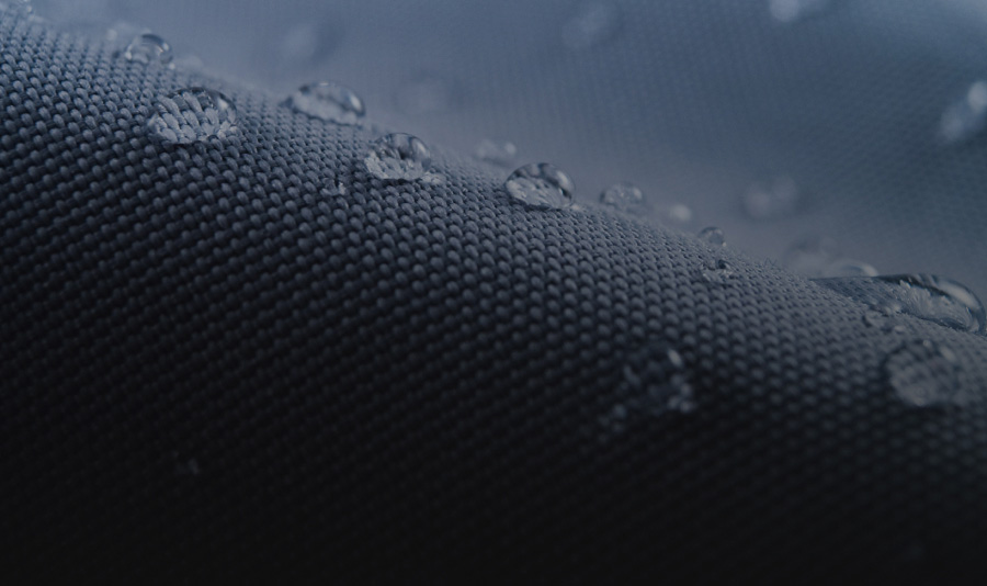 Droplets of water on material